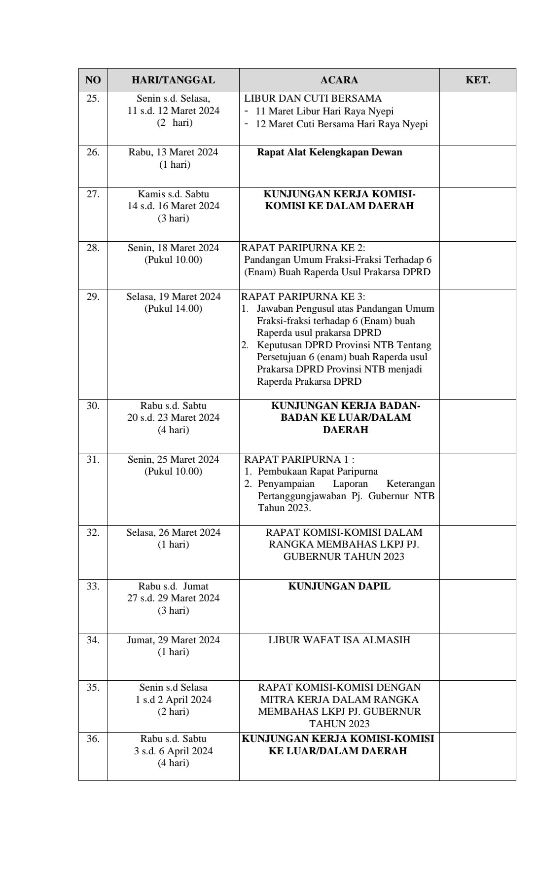 Jadwal Kegaitan -3